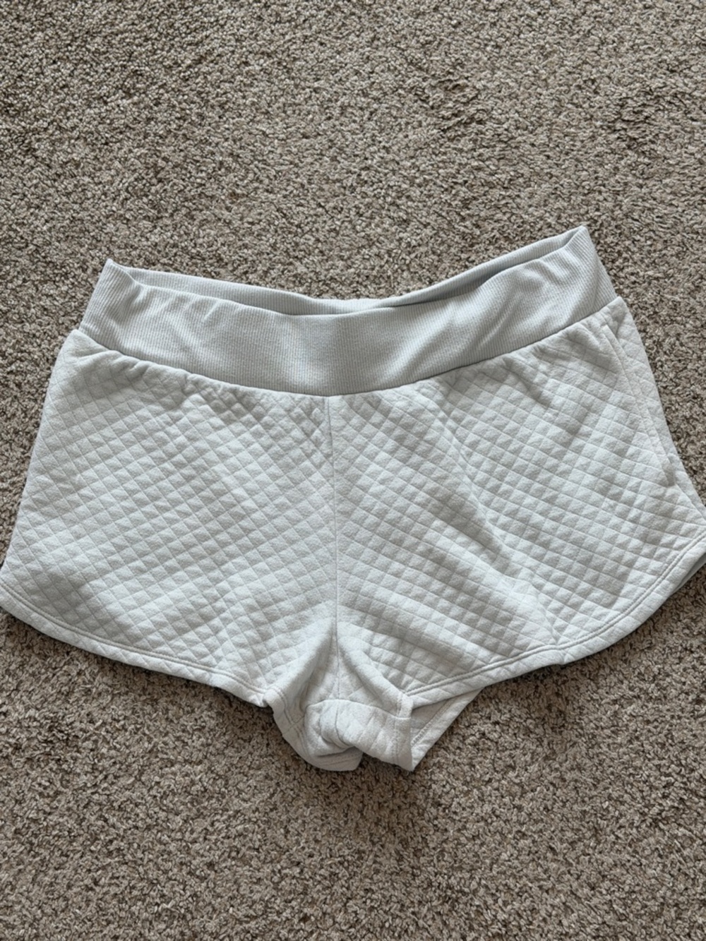 stars above White Quilted Lounge Sleep Shorts